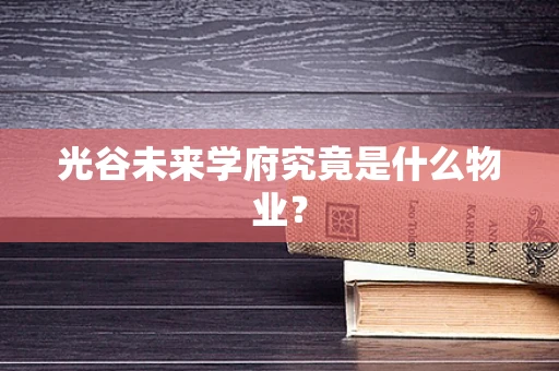 光谷未来学府究竟是什么物业？