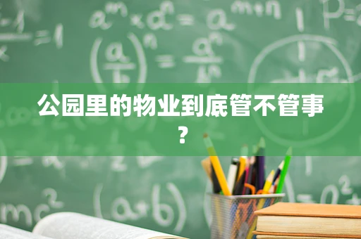 公园里的物业到底管不管事？