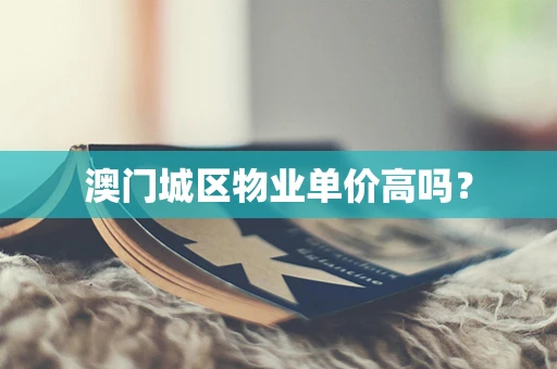 澳门城区物业单价高吗？