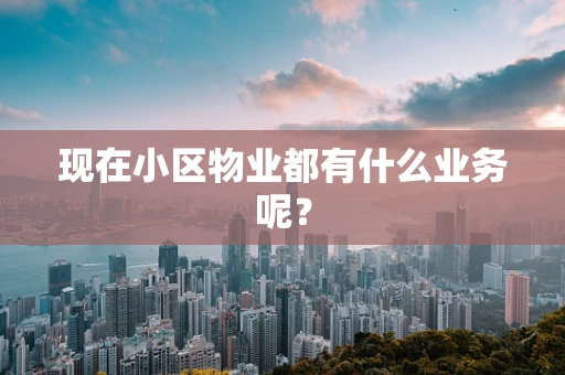 现在小区物业都有什么业务呢？