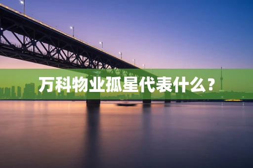万科物业孤星代表什么？