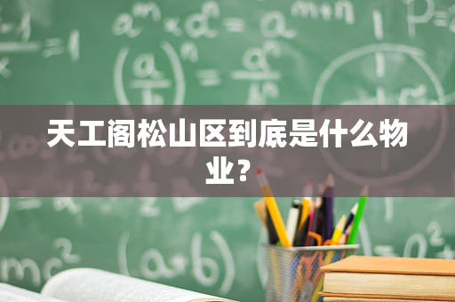 天工阁松山区到底是什么物业？