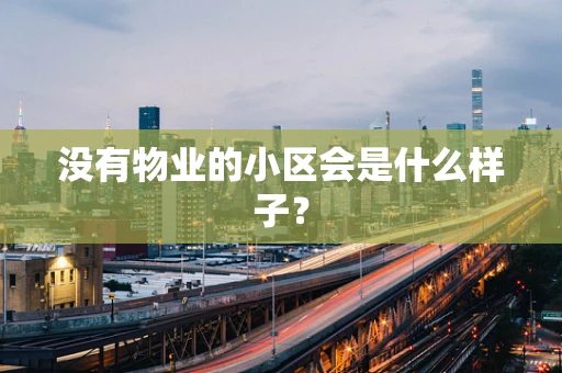 没有物业的小区会是什么样子？