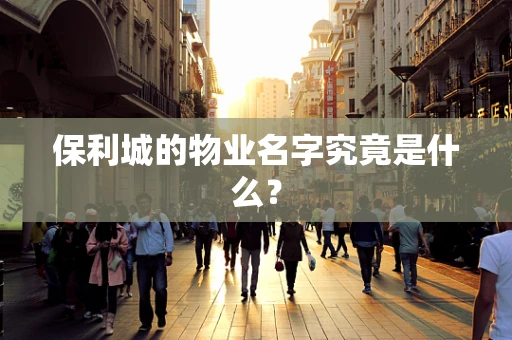保利城的物业名字究竟是什么？