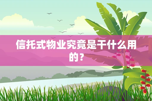 信托式物业究竟是干什么用的？
