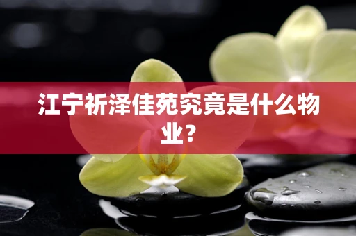 江宁祈泽佳苑究竟是什么物业？