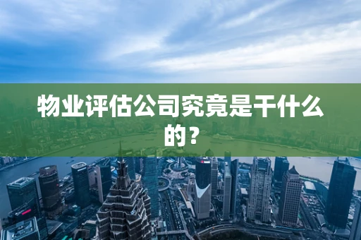 物业评估公司究竟是干什么的？