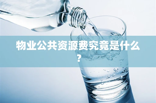 物业公共资源费究竟是什么？
