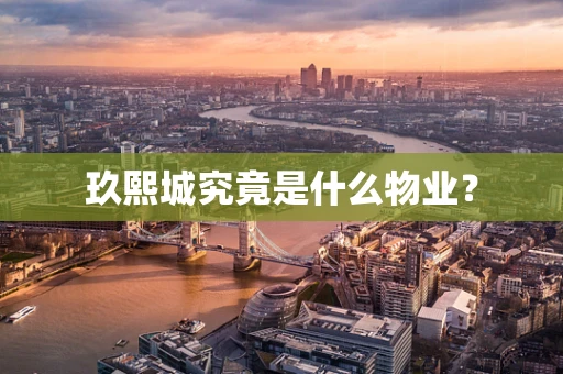 玖熙城究竟是什么物业？