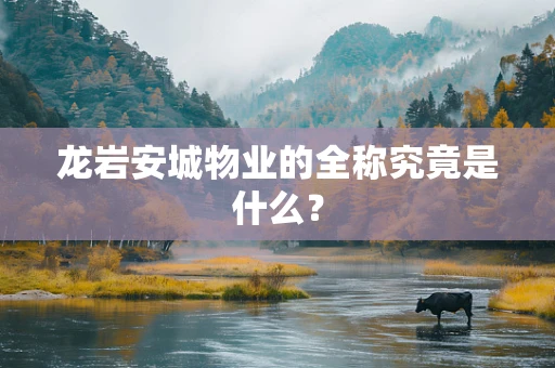 龙岩安城物业的全称究竟是什么？