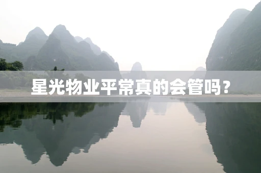 星光物业平常真的会管吗？