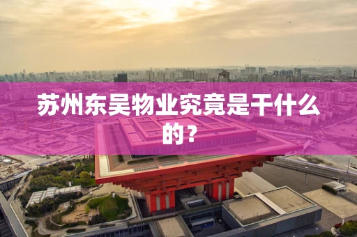 苏州东吴物业究竟是干什么的？