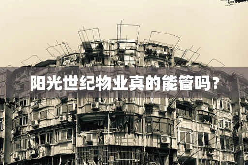 阳光世纪物业真的能管吗？