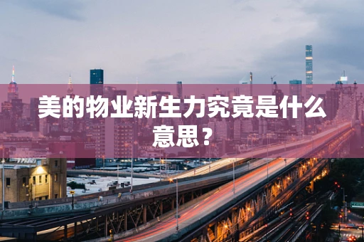 美的物业新生力究竟是什么意思？
