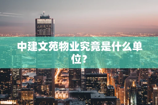 中建文苑物业究竟是什么单位？