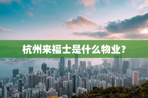 杭州来福士是什么物业？