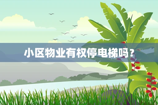 小区物业有权停电梯吗？