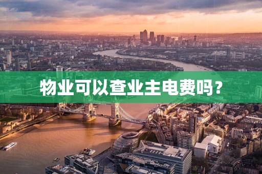 物业可以查业主电费吗？