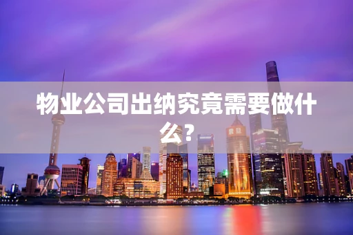 物业公司出纳究竟需要做什么？