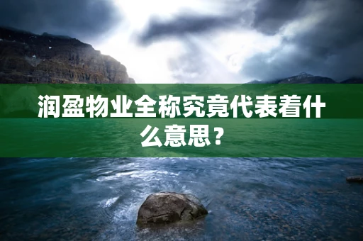 润盈物业全称究竟代表着什么意思？