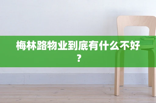梅林路物业到底有什么不好？