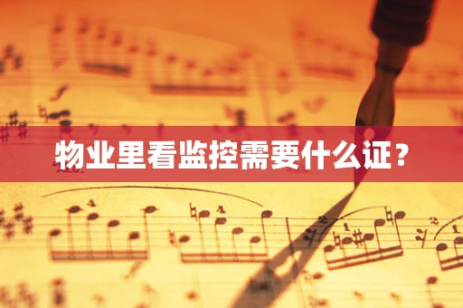 物业里看监控需要什么证？