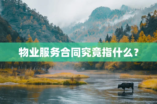 物业服务合同究竟指什么？