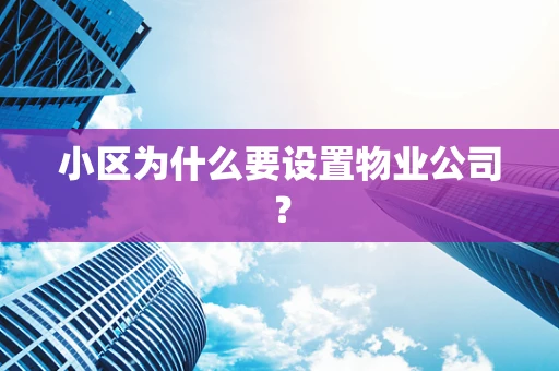 小区为什么要设置物业公司？