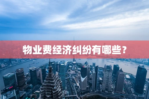 物业费经济纠纷有哪些？