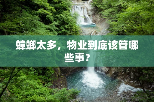 蟑螂太多，物业到底该管哪些事？